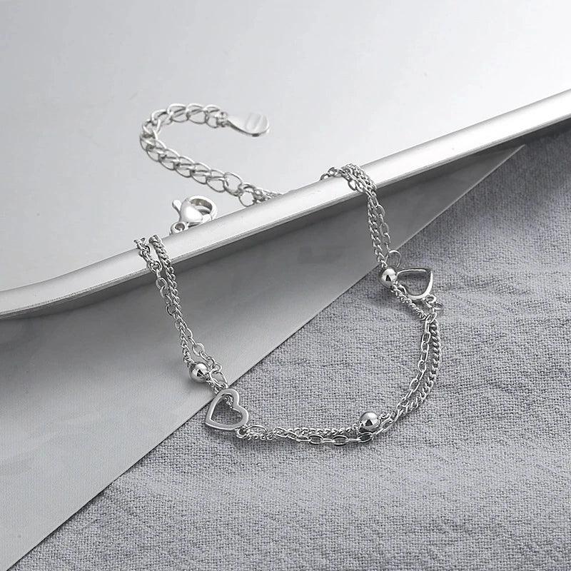 Romance 925 Sterling Silver Double Love Bracelet LUXLIFE BRANDS