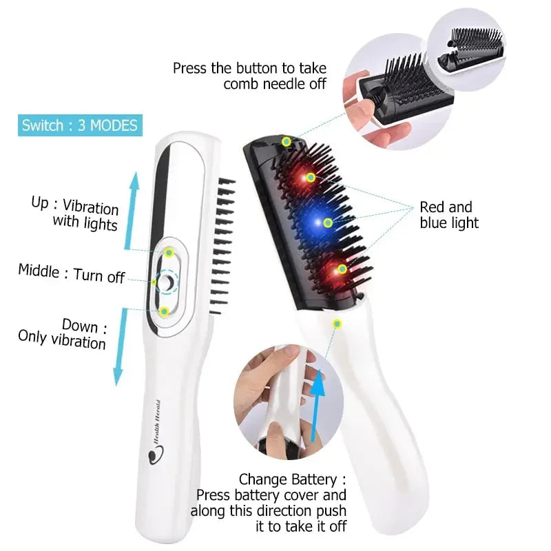 Laser Hair Growth Comb Progressive hair therapy Hairbrush Scalp Massager Infrared Health Hair Regrowth Laser Anti-loss Treatment