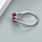 ATTAGEMS Heart Shape Ruby 925 Sterling Silver Ring 2.5 Carats Women Love Ring for Party Wedding and Engagement Romantic Gift Luxlife Brands