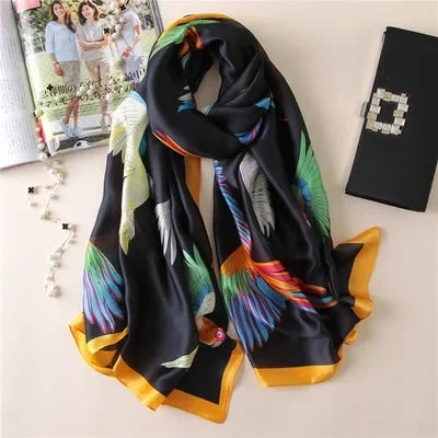 Luxury brand hijab summer women scarves soft long print silk scarves lady shawl and wrap 2022 pashmina bandana beach stoles