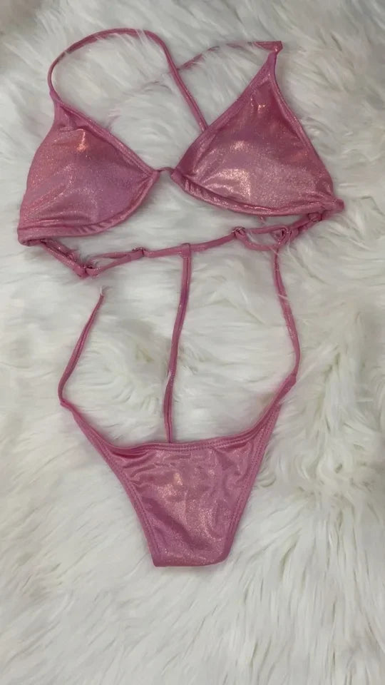 Sexy Backless Micro Bikini Set Women's Swimsuits Bandage Push Up Bikinis Brazilian Mini Swimwear Bathing Suit Biquini Bodysuit