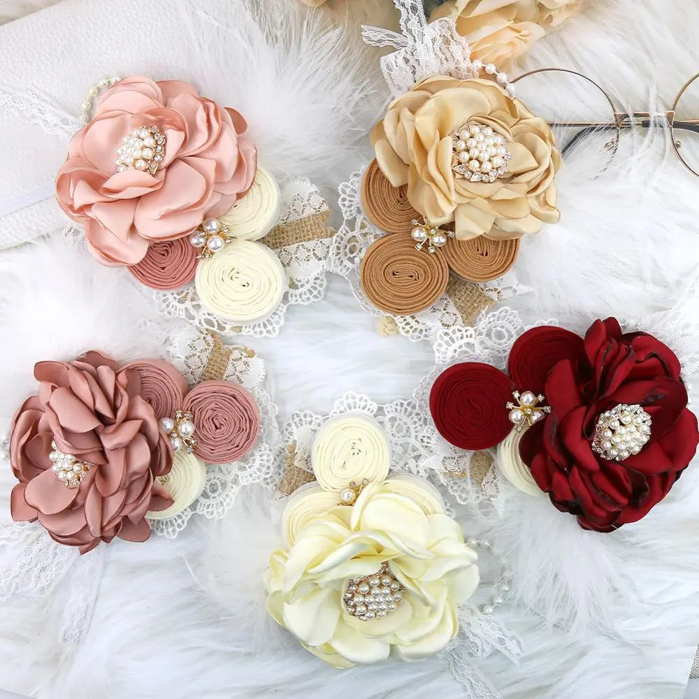 Vintage Flower Headband Baby Girls Headwraps Newborn Photography Props Gifts Lace Elastic Hair Bands Pearl Feather Accessories LUXLIFE BRANDS