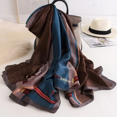 Luxury brand hijab summer women scarves soft long print silk scarves lady shawl and wrap 2022 pashmina bandana beach stoles