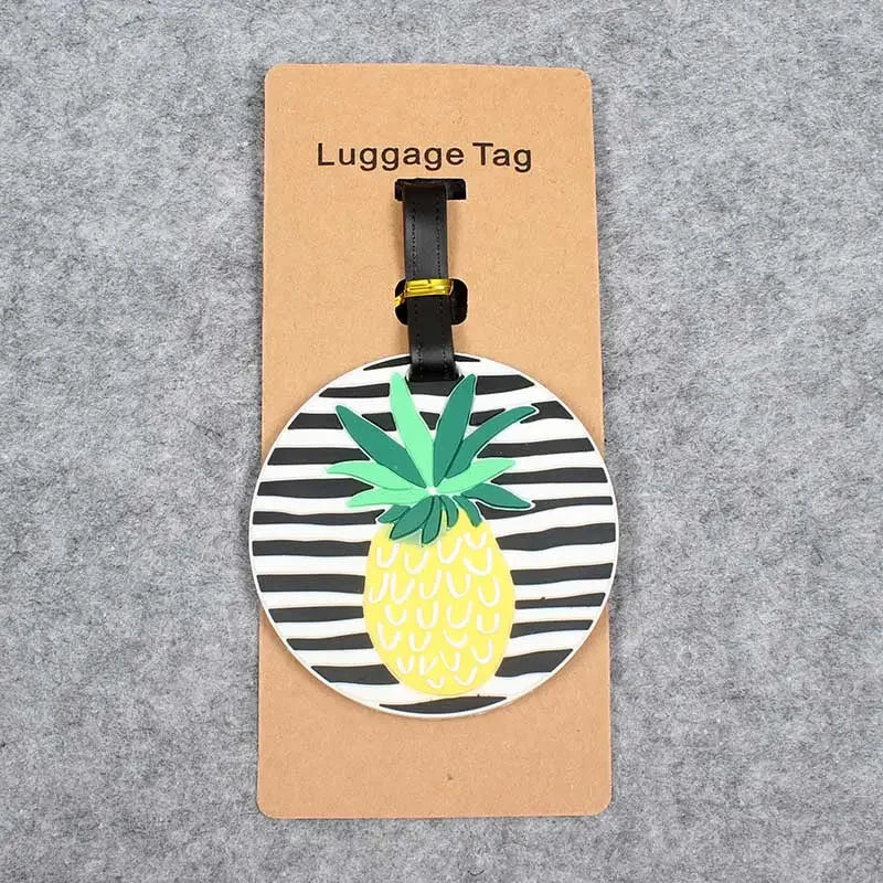 Pineapple Travel Accessories Creative Luggage Tag Silica Gel Suitcase ID Address Holder Baggage Boarding Tags Portable Label