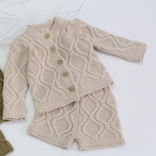 Toddler Baby Boys Girls Clothing Sets Fall Winter Cardigan Sweater+Shorts Infant Baby Girls Boys Knit Suit Korean Style LUXLIFE BRANDS