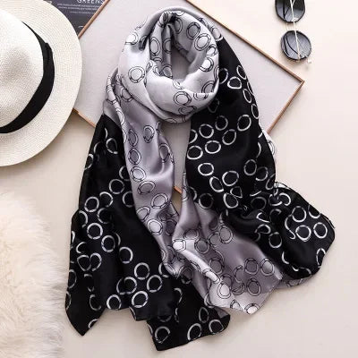 Luxury brand hijab summer women scarves soft long print silk scarves lady shawl and wrap 2022 pashmina bandana beach stoles