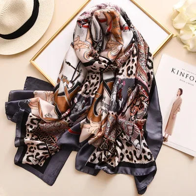 Luxury brand hijab summer women scarves soft long print silk scarves lady shawl and wrap 2022 pashmina bandana beach stoles
