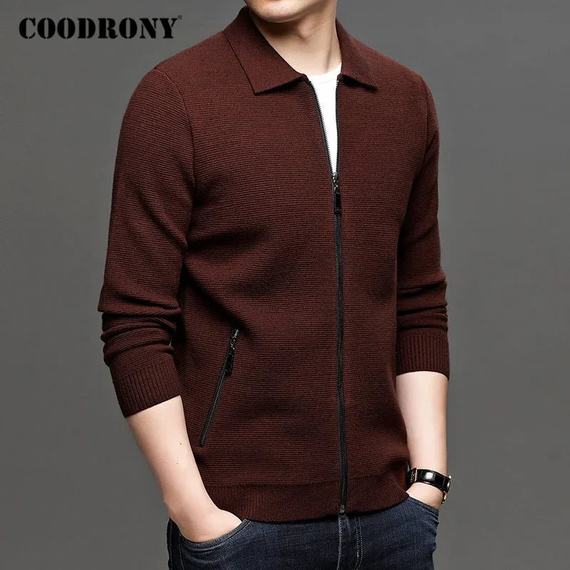COODRONY Brand Cardigan Men Fashion Streetwear Sweater Coat Men Autumn Winter New Arrival Thick Warm Wool Cardigans Pocket C1197 LUXLIFE BRANDS