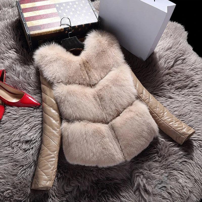 Naiveroo Fashion Autumn Winter Coat Thick Warm Women Faux Fox Fur Vest High-Grade Jacket Colete Feminino Plus Size 3XL LUXLIFE BRANDS