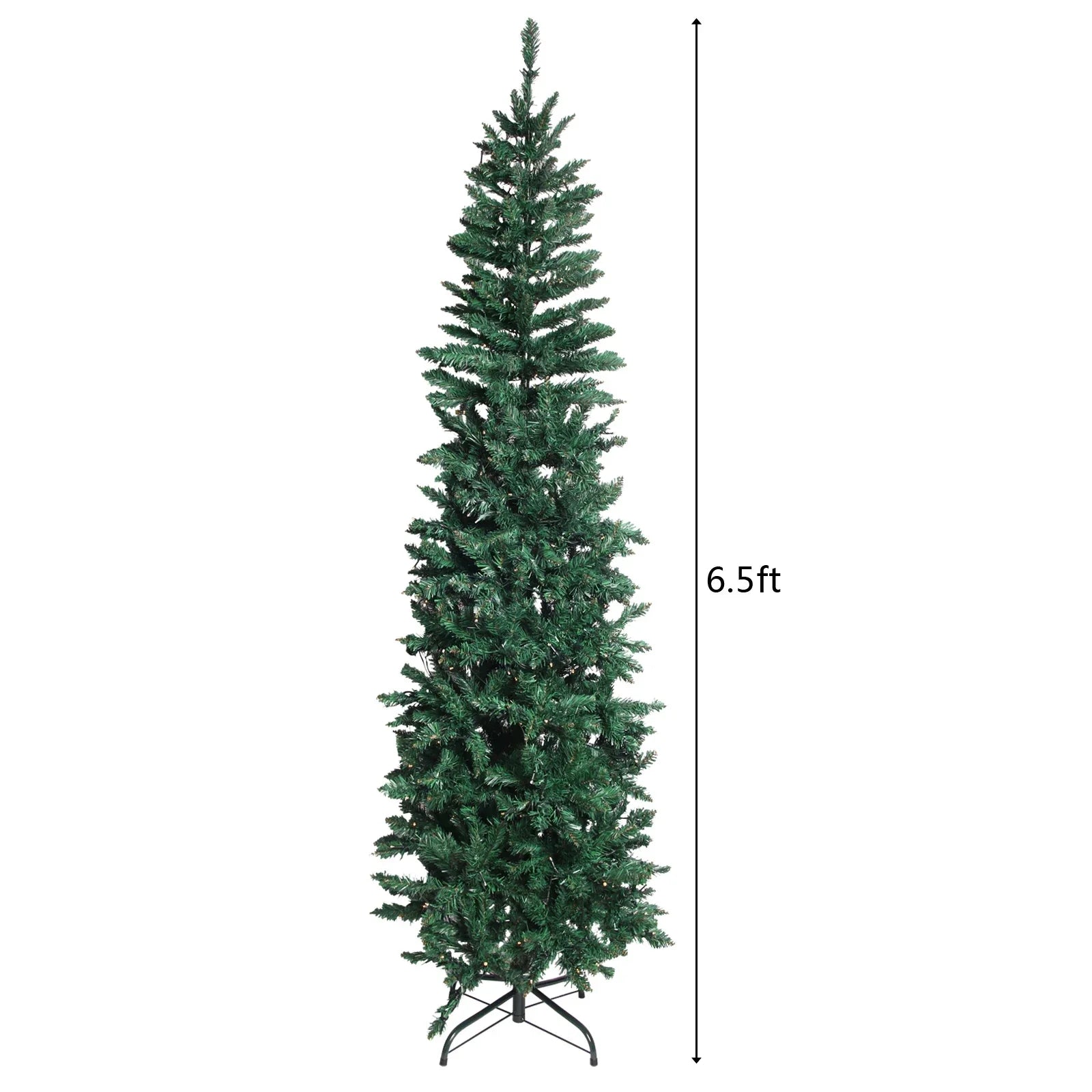FCH 6.5/7.5FT Flocking Tied Light Christmas Tree With Optical Fiber Green/White[US-Stock] LUXLIFE BRANDS