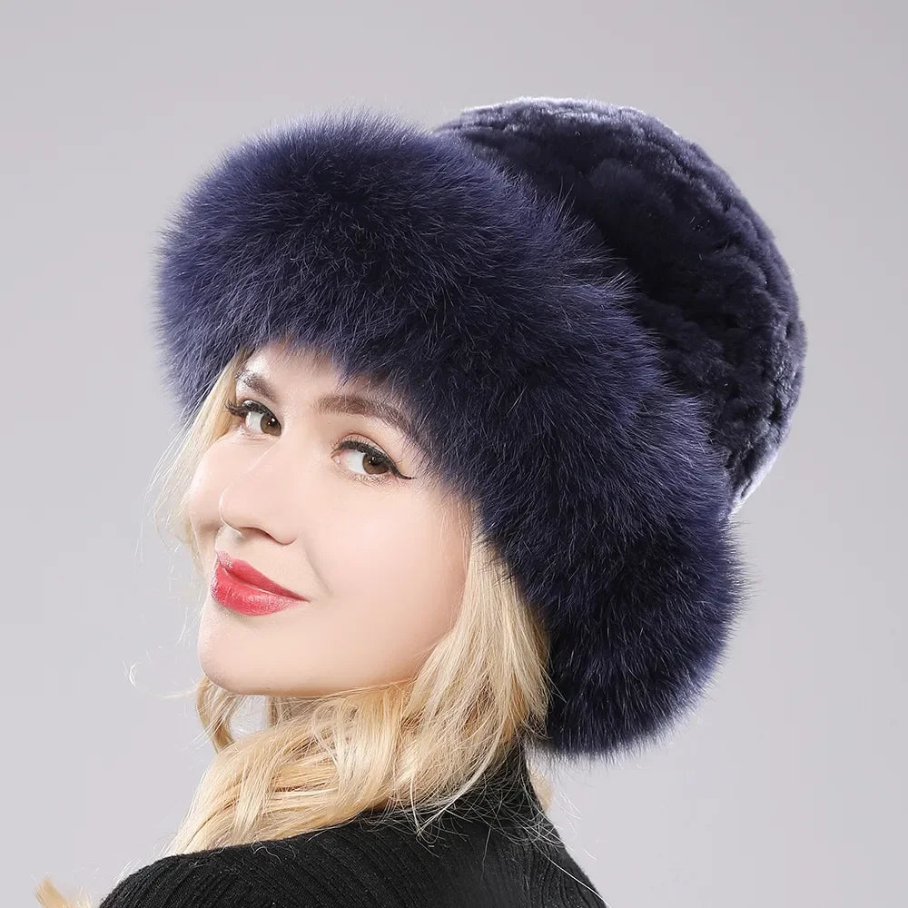 Bella Rabbit Fur Hat LUXLIFE BRANDS