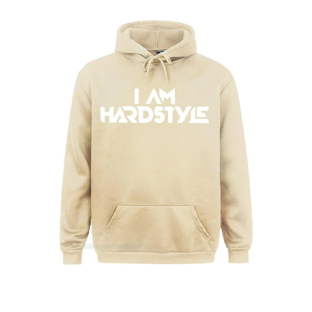 I Am Hardstyle Men Women Music Defqon Hardcore Dance Dj Techno Club Party Edm Pullover Hoodie Hoodie Premium Cotton Tops LUXLIFE BRANDS