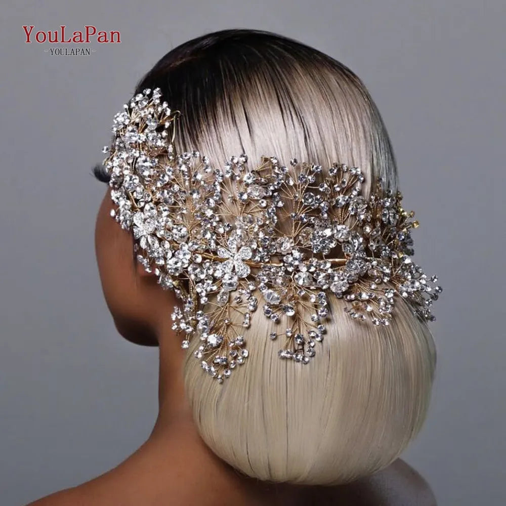 TOPQUEEN Wedding Headband Hair Jewelry Luxury Bride Headdress Hair Accessories Rhinestone Wedding Head Piece Woman Tiara HP240 LUXLIFE BRANDS
