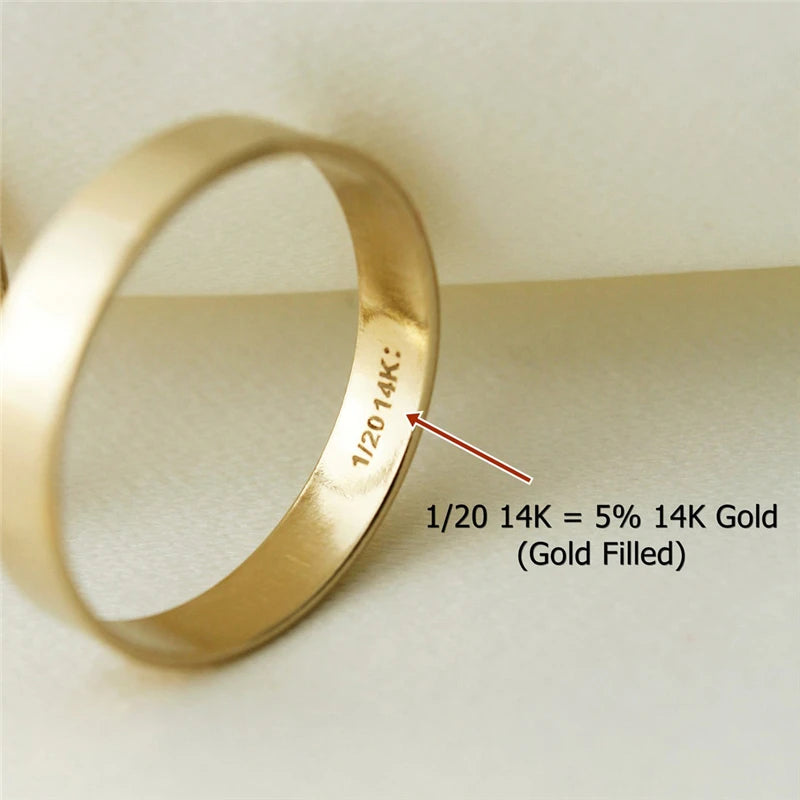 14K Gold Filled 2.25mm Flat Ring Boho Gold Jewelry Minimalist Knuckle Ring Anillos Mujer Gold Accessories Rings for Women