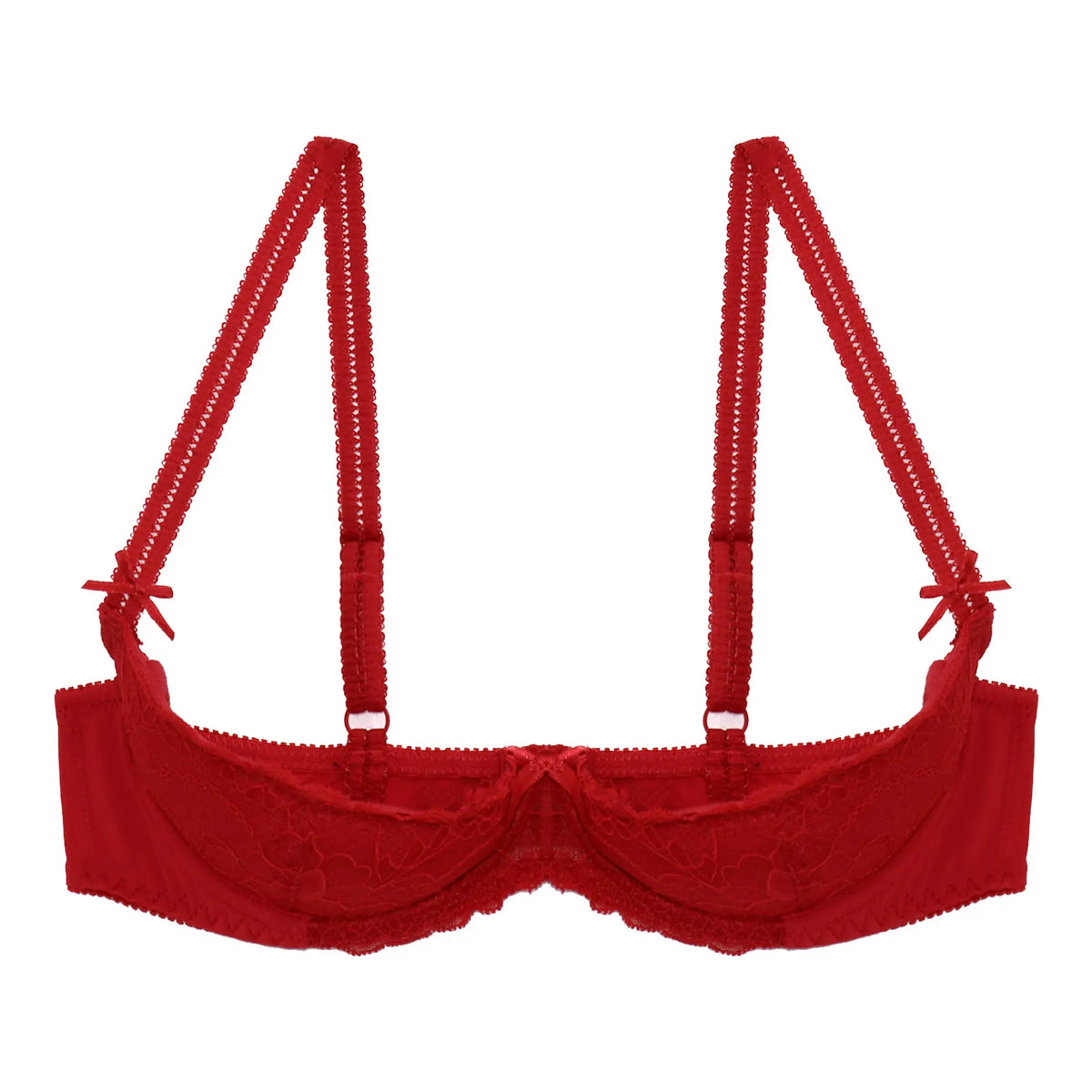 Lace Underwire Half-Cup Push-Up Bra