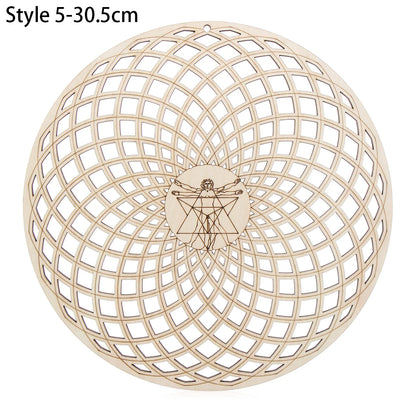 Chakra Flower of Life Natural Wood Coasters For Crystal Set