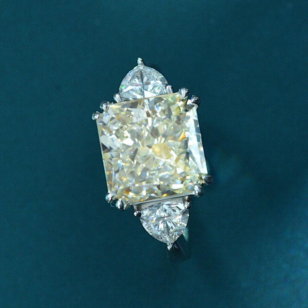925 Sterling Silver 5CT G Color Lab Sapphire Gemstone Wedding Engagement Cocktail Ring Luxlife Brands