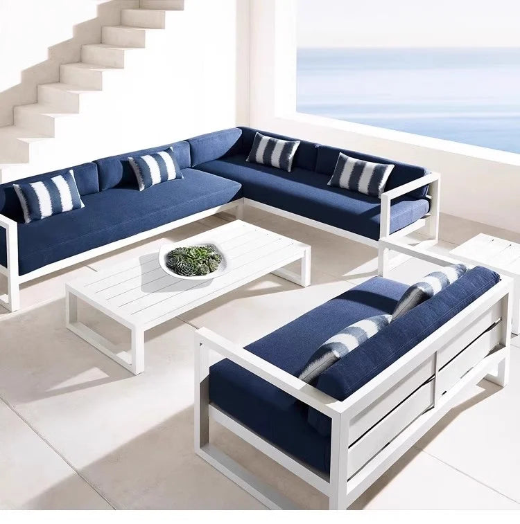 Modern Luxury Aluminum Alloy Leisure Sofa Set Waterproof Sunshade for Outdoor Patio Garden Terrace Sunroom Living Room Luxlife Brands