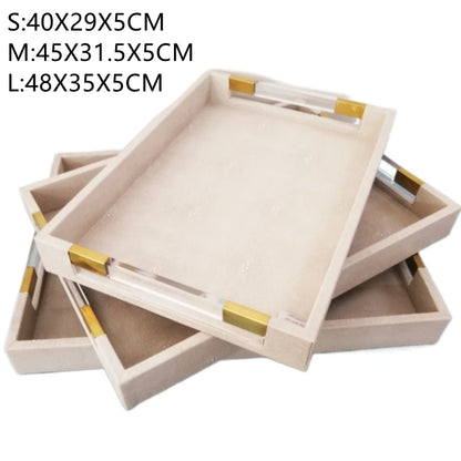 Eco Lux Leather, Metal & Acrylic Tray