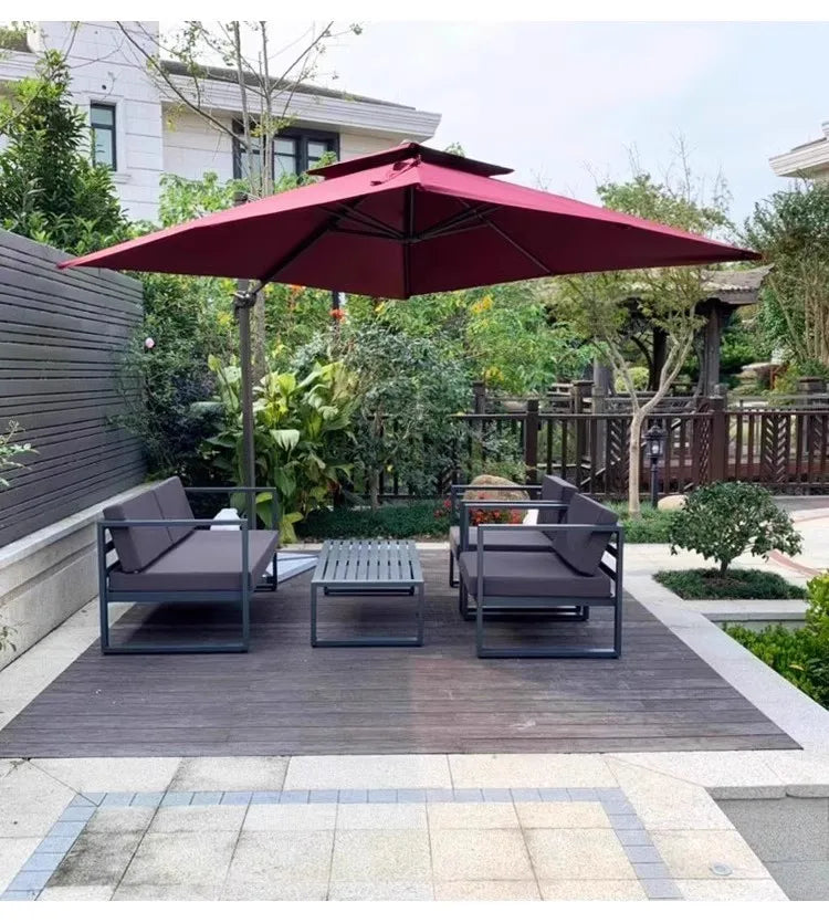 Modern Luxury Aluminum Alloy Leisure Sofa Set Waterproof Sunshade for Outdoor Patio Garden Terrace Sunroom Living Room Luxlife Brands