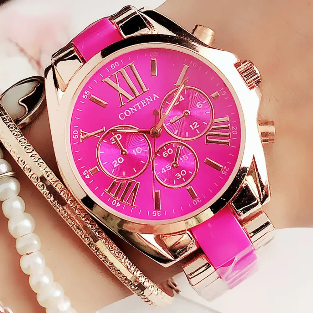 Ladies Fashion Pink Wrist Watch Women Watches Luxury Top Brand Quartz Watch M Style Female Clock Relogio Feminino Montre Femme