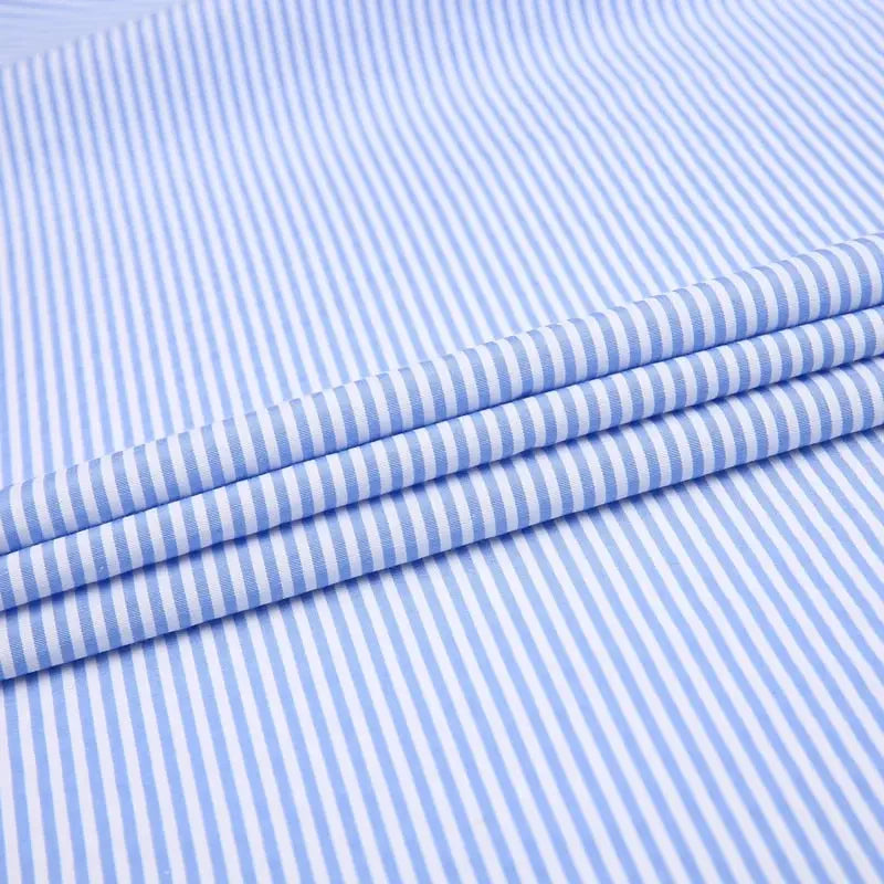 Men&#39;s Classic French Cuffs Striped Dress Shirt Single Patch Pocket Standard-fit Long Sleeve Wedding Shirts Cufflink Included