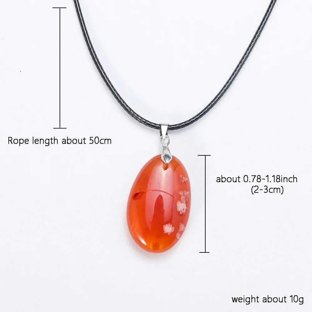 Carnelian Pendant On Leather Necklace - LUXLIFE BRANDS