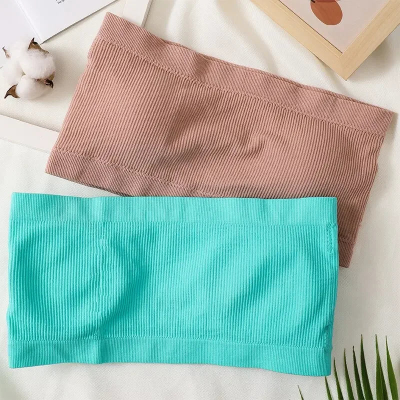 Women Strapless Top Seamless Bra Tube Top Invisible Bras Women's Underwear Sexy Wrap Bras Solid Color Sports Crop Top Bandeau