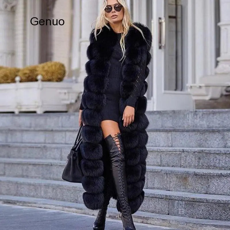 Luxury Faux Fox Fur Winter Jacket LUXLIFE BRANDS