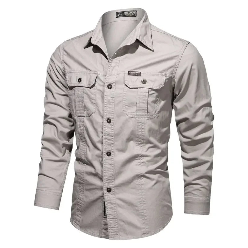 New Men&#39;s Casual Shirt 5XL 6XL Male Overshirt 2020 Military Cotton Shirts Men Brand Clothing Leisure Shirt Blouse AF1388