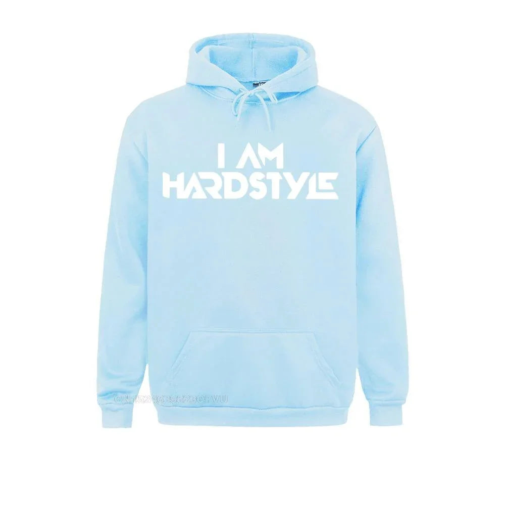 I Am Hardstyle Men Women Music Defqon Hardcore Dance Dj Techno Club Party Edm Pullover Hoodie Hoodie Premium Cotton Tops LUXLIFE BRANDS