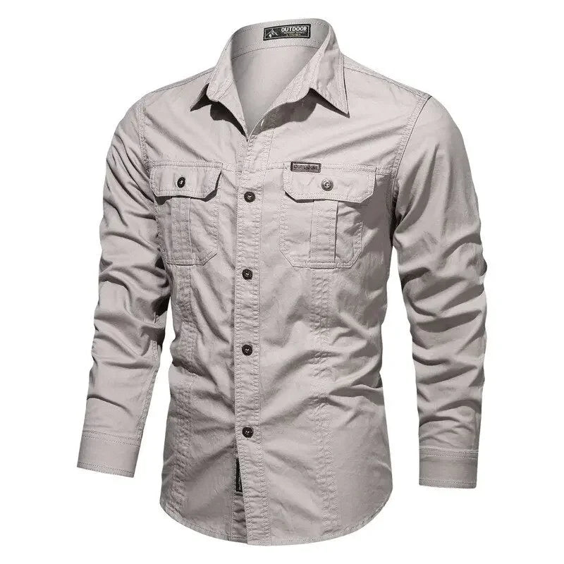 New Men&#39;s Casual Shirt 5XL 6XL Male Overshirt 2020 Military Cotton Shirts Men Brand Clothing Leisure Shirt Blouse AF1388