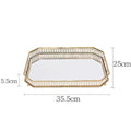 Elegant Mirror and Metalic Decor Tray