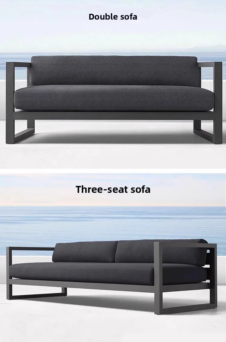 Modern Luxury Aluminum Alloy Leisure Sofa Set Waterproof Sunshade for Outdoor Patio Garden Terrace Sunroom Living Room Luxlife Brands