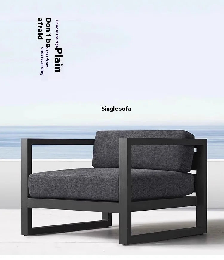 Modern Luxury Aluminum Alloy Leisure Sofa Set Waterproof Sunshade for Outdoor Patio Garden Terrace Sunroom Living Room Luxlife Brands