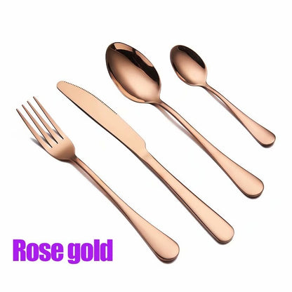 Tableware Gold Cutlery Set Dinnerware Set 304 Stainless Steel Black Gold Cutlery Set Knife Fork Set Tableware Silverware