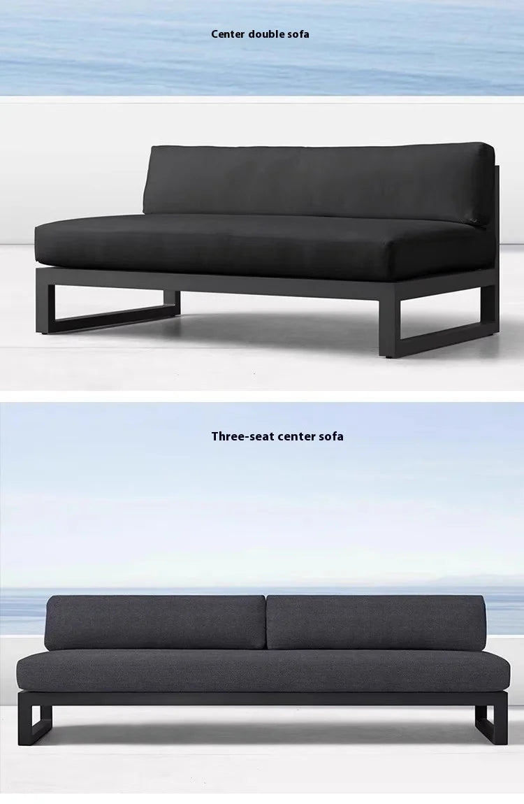 Modern Luxury Aluminum Alloy Leisure Sofa Set Waterproof Sunshade for Outdoor Patio Garden Terrace Sunroom Living Room Luxlife Brands