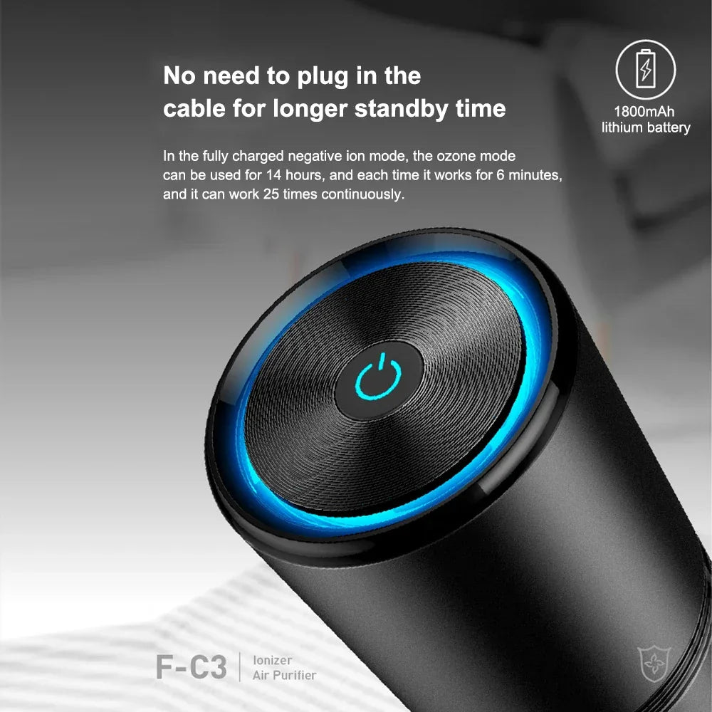 Portable Ionic Cleaner USB Remove Odor Smoke Car Air Purifier Cabin Ionizer Freshener Odor Eliminator Air Filter Oxygen Bar LUXLIFE BRANDS