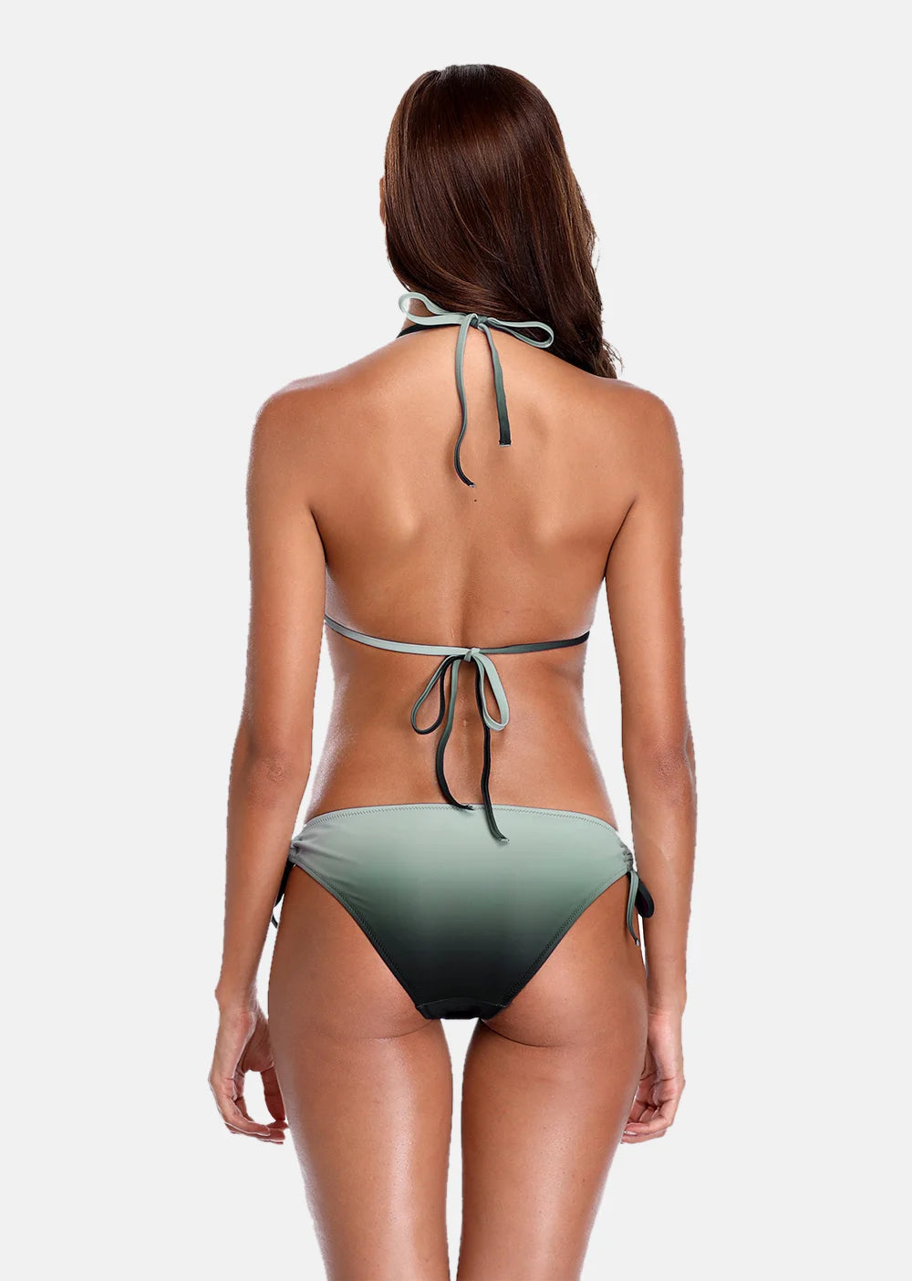 Anfilia Women's Bikini Set Gradient Swimwear Halter Swimsuit Side Bandage Bathing Suit Beachwear Sexy Bikini Luxlife Brands