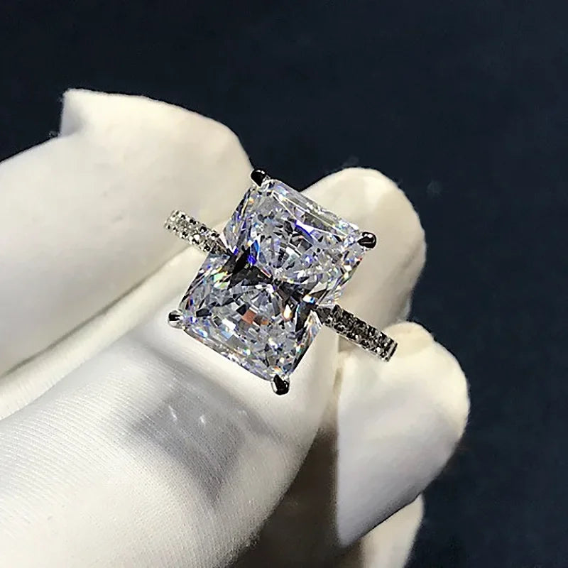 Luxury Radiant Cut 4ct Diamond cz 925 Sterling Silver Ring Luxlife Brands