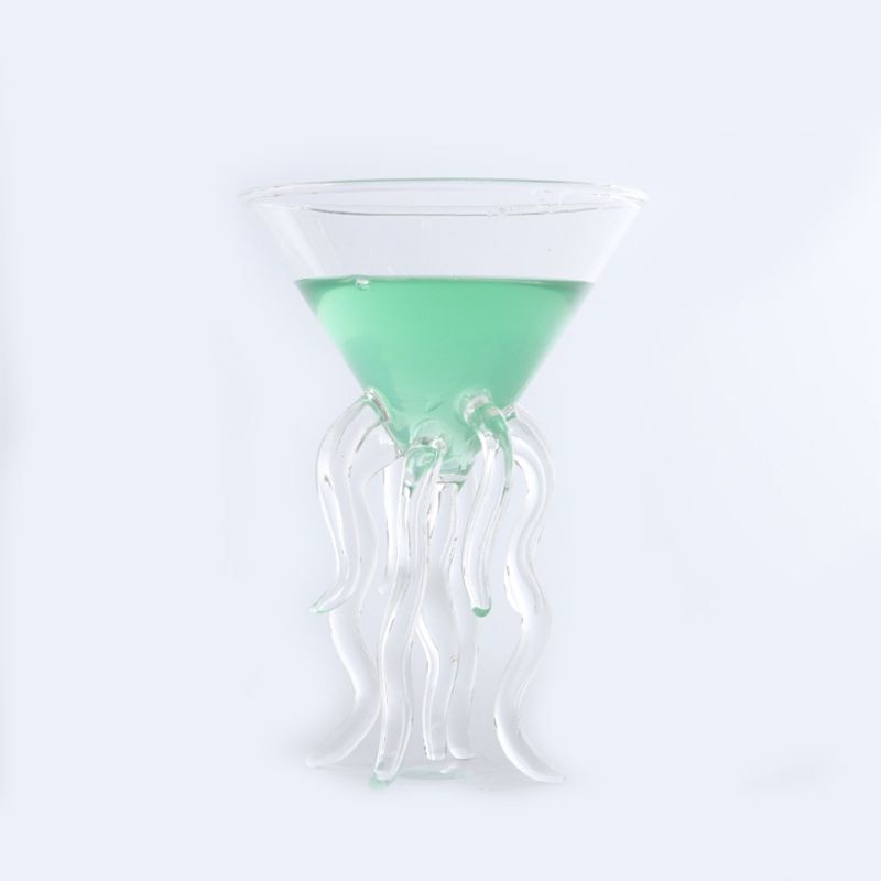 2022 New Octopus Cocktail Glass Transparent Jellyfish Glass Cup Juice Glass