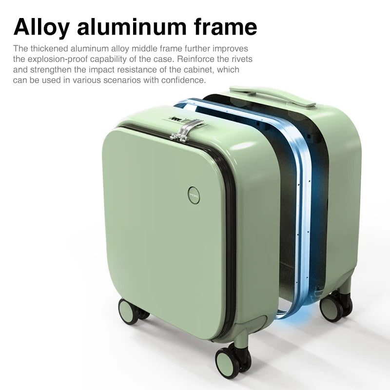 Carry On 18 Inch Polycarbonate Aluminum Frame Suitcase