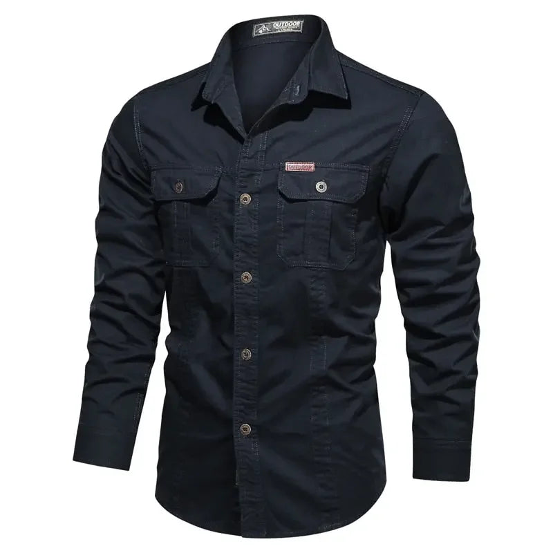 New Men&#39;s Casual Shirt 5XL 6XL Male Overshirt 2020 Military Cotton Shirts Men Brand Clothing Leisure Shirt Blouse AF1388