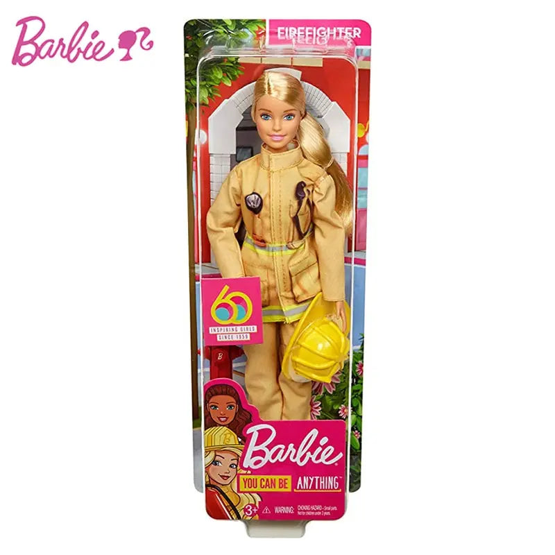 Original Barbie 60th Anniversary Professional BarbieAstronaut Firemen reporter Presidential candidate Toys Girls Birthday Gift