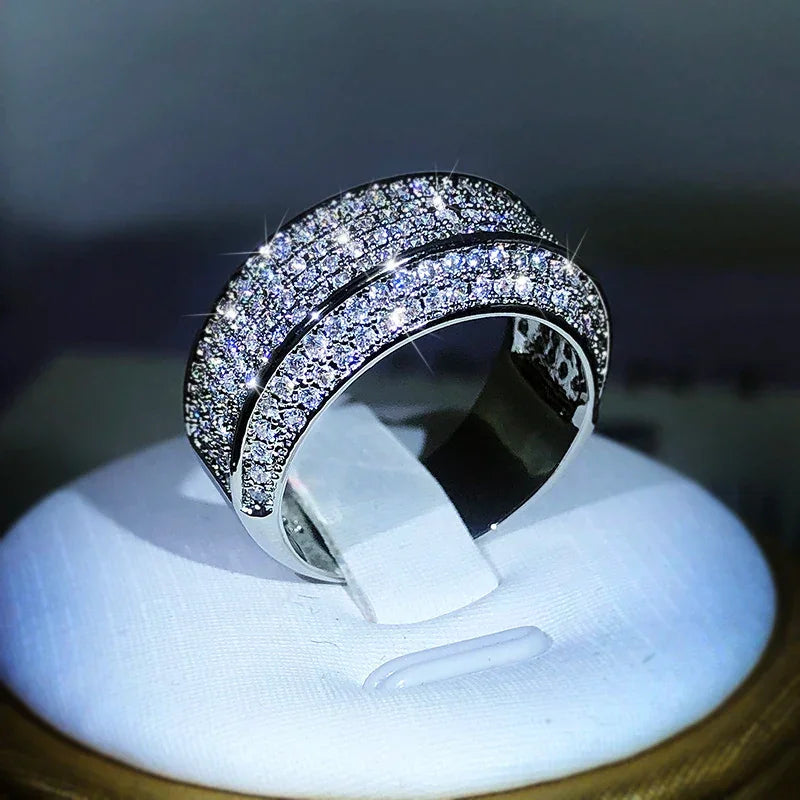 LUX White Zircon 925 Sterling Silver Ring LUXLIFE BRANDS