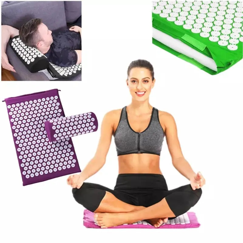 Massager Yoga Mat Cushion acupressure Massage Mat Sets Spike Fitness yoga Pilates Relieve Stress Back Pain Applicator kuznetsov