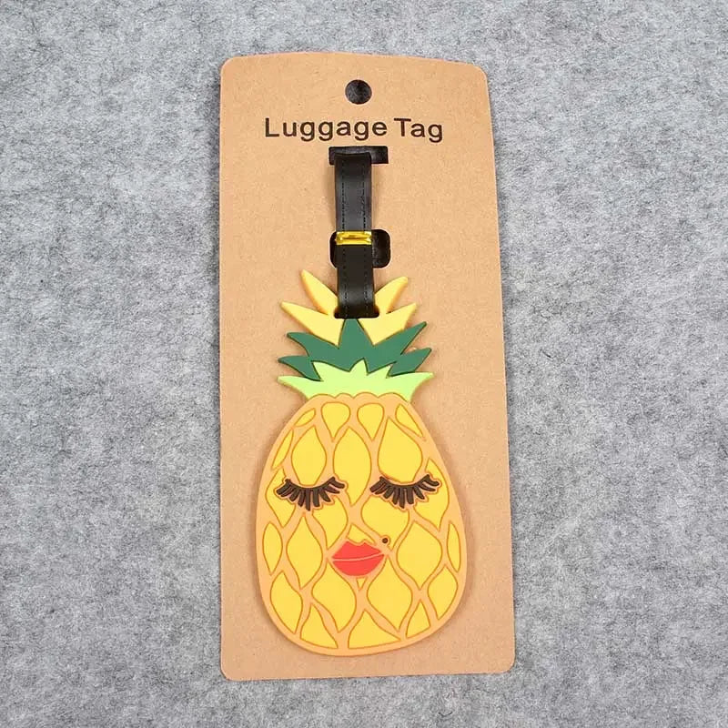 Pineapple Travel Accessories Creative Luggage Tag Silica Gel Suitcase ID Address Holder Baggage Boarding Tags Portable Label