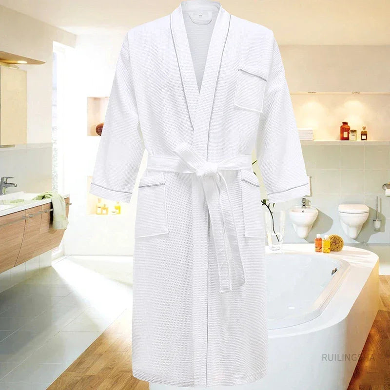 LUXMAN 5 Star Hotel 100% Cotton Waffle Bathrobe LUXLIFE BRANDS