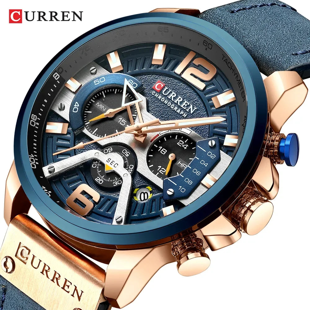 Luxury Men’s Leather Wrist Watch LUXLIFE BRANDS