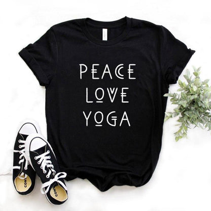 peace love yoga Print Women Tshirts Casual Funny t Shirt For Lady Yong Girl Top Tee Hipster 6 Color NA-879